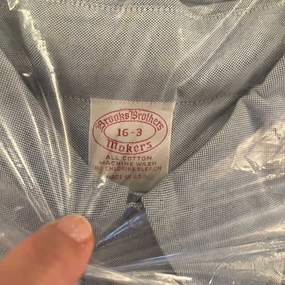 BROOKS BROTHERS MAKERS Blue Oxford Cloth Button-Down Dress Shirt 16/33 - Picture 4 of 5